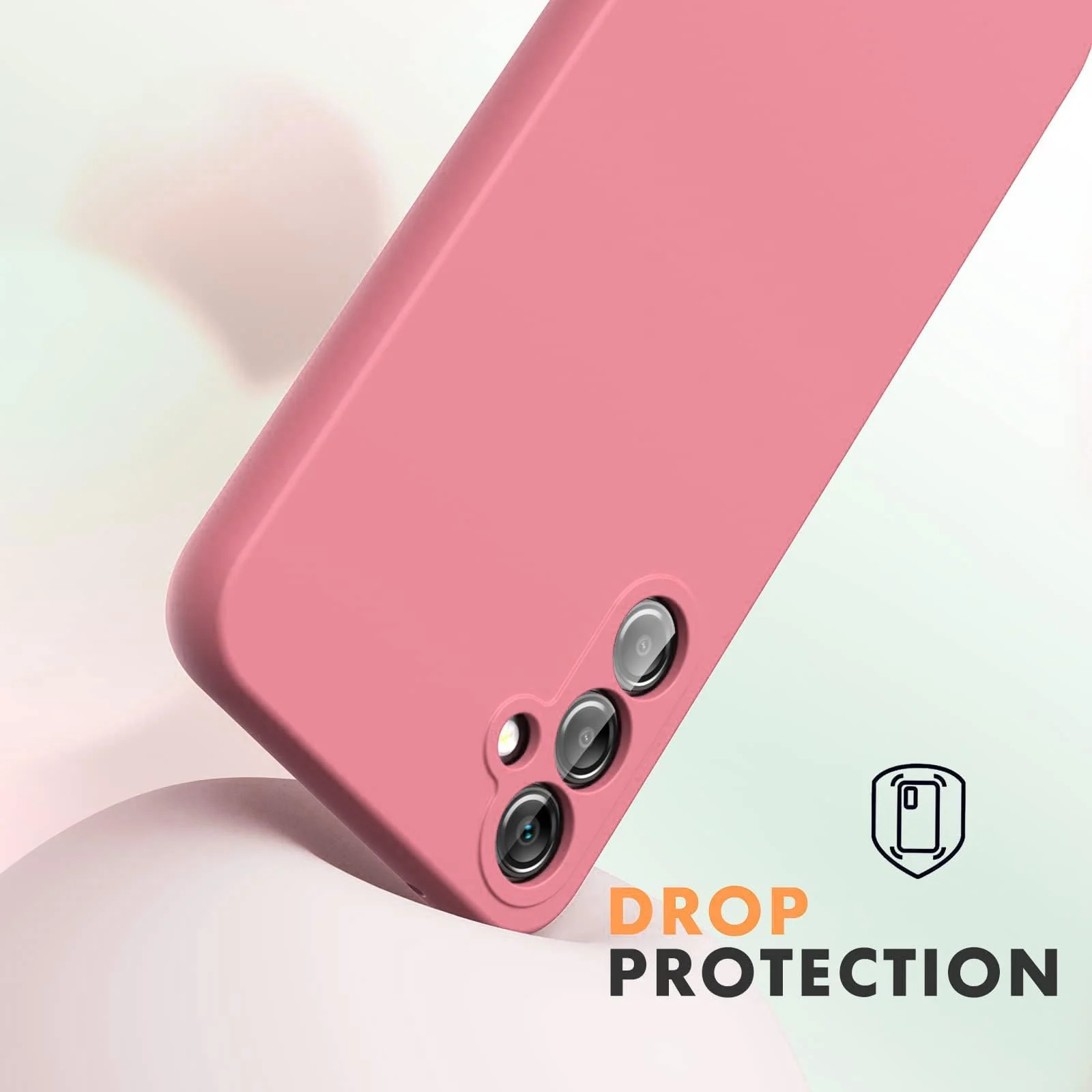 DL3 Mobilak Samsung Galaxy A55 Case, Soft Flexible Liquid Silicone Gel Rubber Bumper Cover, Full Body Shockproof Protective Phone Case - Pink