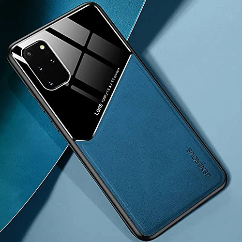 DL3 Mobilak Leather and PC Protective Case for Samsung S20 Ultra, Built-in magnetic car-mount support, Shock-absorbing protection, Raised edges around the screen and camera - Blue