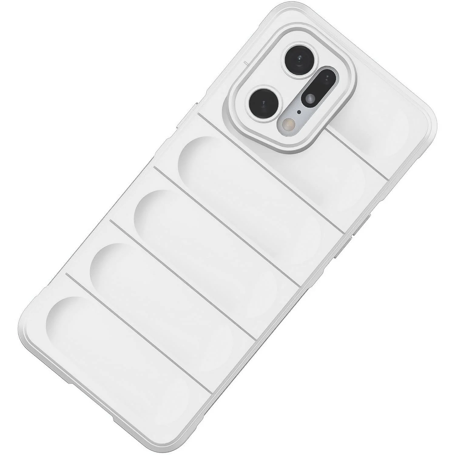 DL3 Mobilak Flexible Silicone and TPU Protective Case with Camera Protection for OPPO Find X5 Pro - White