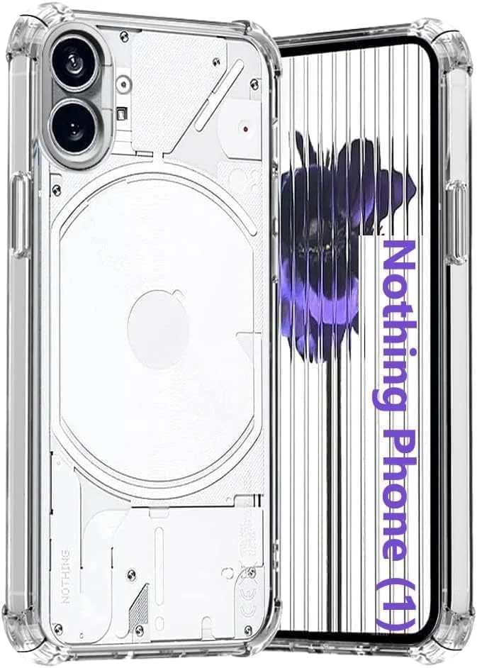 DL3 Mobilak Case Compatible with Nothing Phone (1), Cover Silicone TPU Gorilla Anti-shock Protector Camera Shockproof Corners - Clear