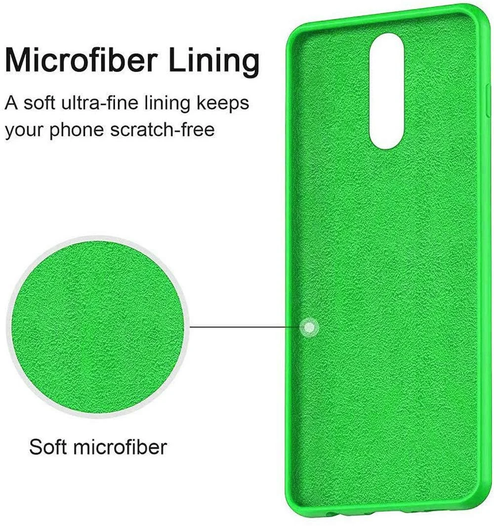 DL3 Mobilak Soft Silicone Protective Case for Huawei Mate 10 Lite with Microfiber Lining and Shockproof Design - Neon Green