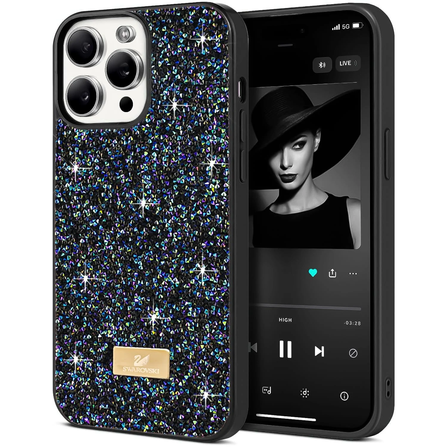 DL3 Mobilak Glitter Protective Case for iPhone 11 Pro Max 6.5-Inch, Supports wireless charging, Shock-absorbing protection, Scratch-resistant surface
