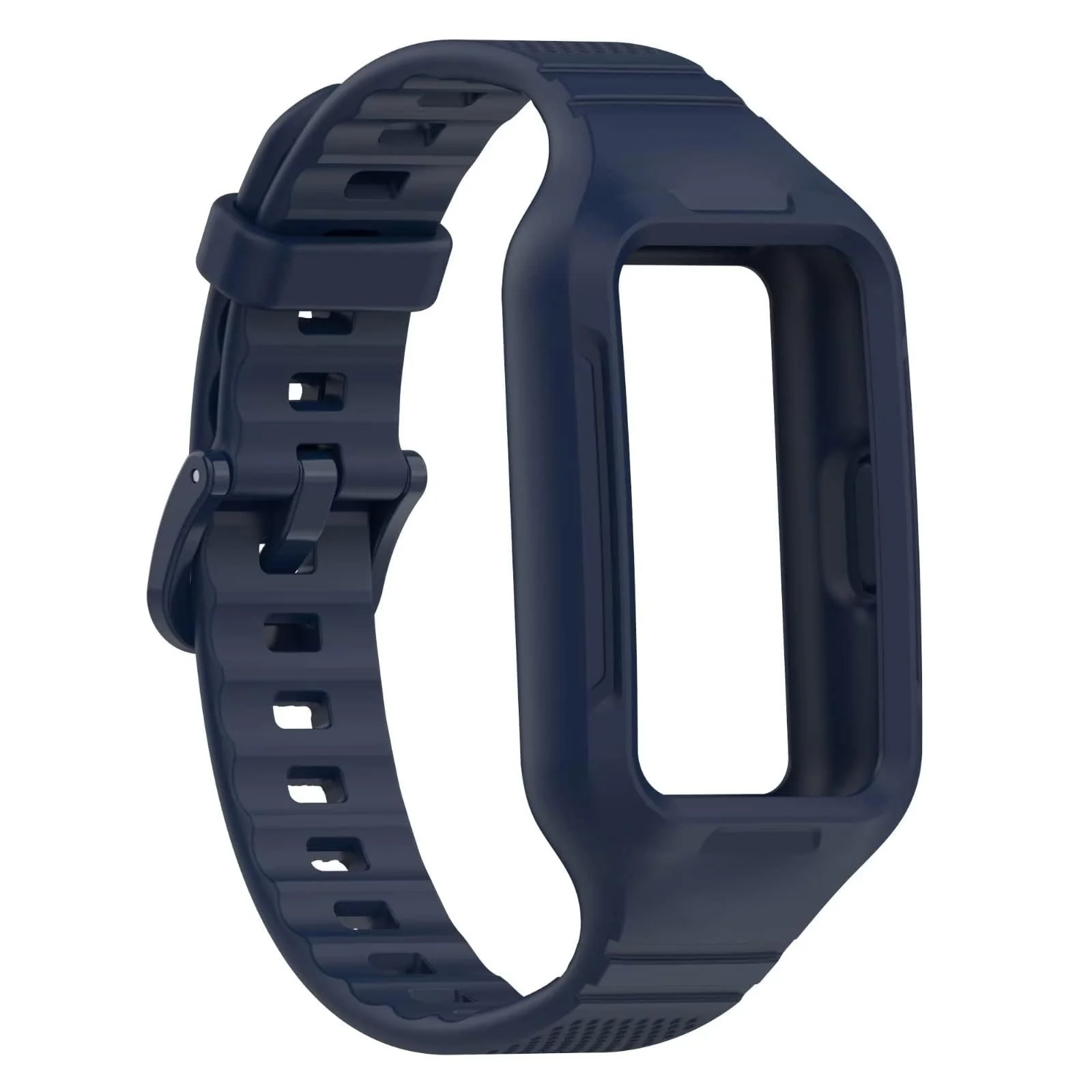 DL3 Mobilak Strap Compatible with Huawei Band 10/9/8/7/6/6 Pro, Adjustable Replacement Strap - Silicone Replacement Wrist Strap With Built-in Case Cover For Honor Band 6/7 - Black - Blue