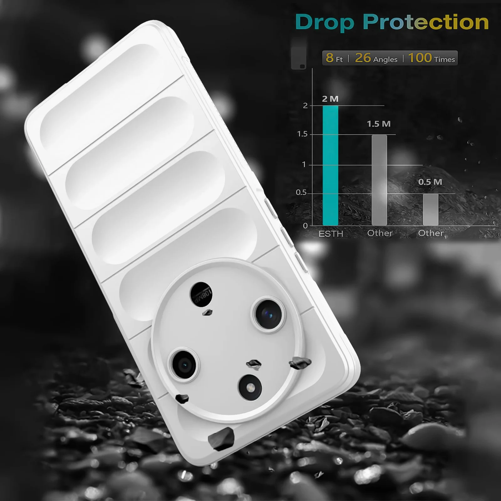 DL3 Mobilak Rugged Protective Case for Honor X9b / Honor Magic 6 Lite / X50, Camera protection, Shock-absorbing protection, Non-slip grip - White