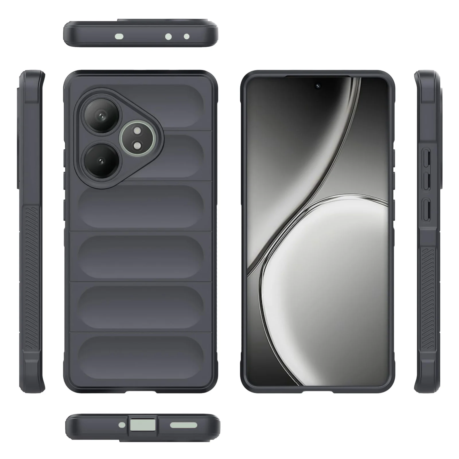 DL3 Mobilak Flexible Silicone and TPU Protective Case with Camera Protection for realme GT6 / GT Neo6 / GT Neo 6 SE / GT 6T - Dark Gray