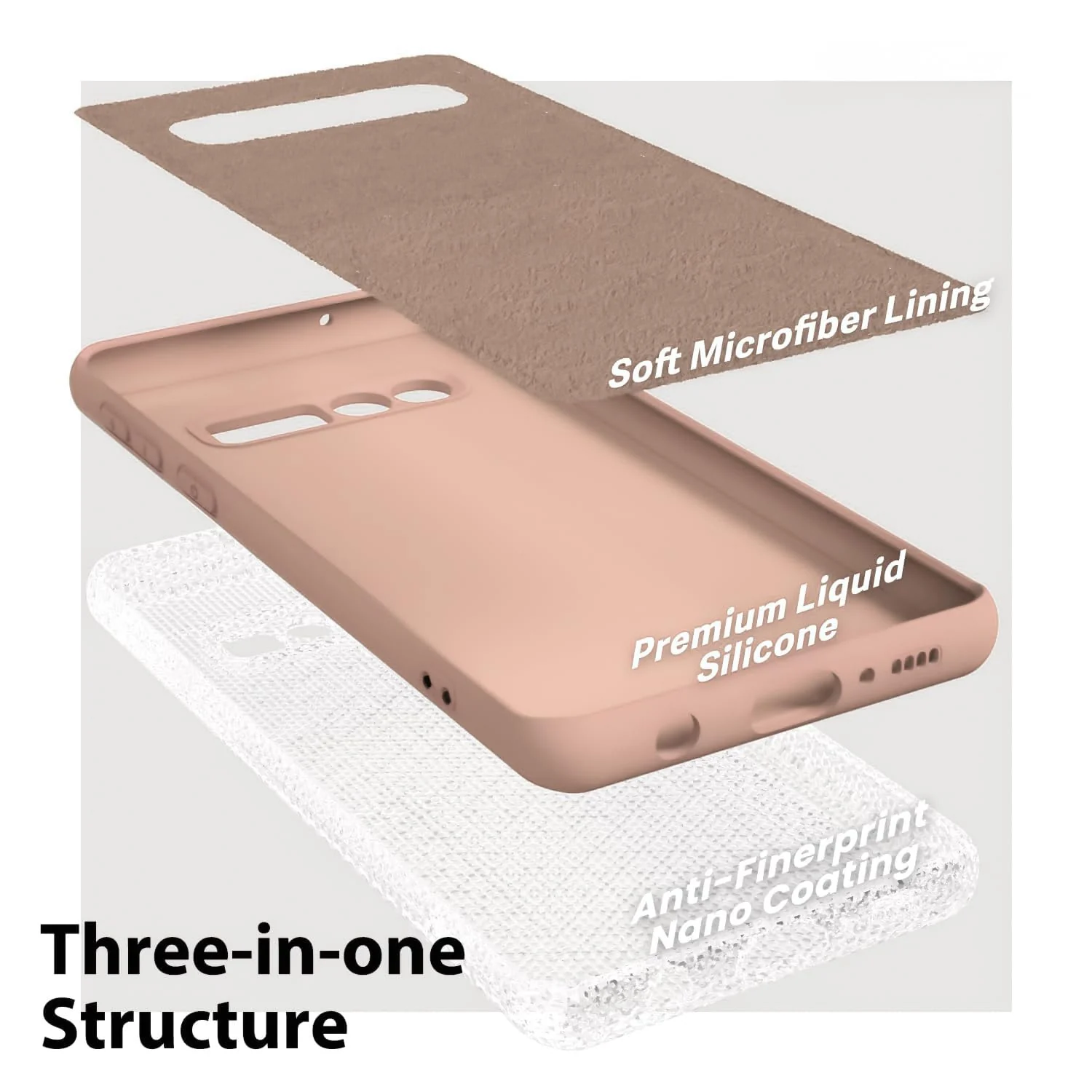 DL3 Mobilak Liquid Silicone Protective Case with Soft Microfiber Lining with Full Camera Protection for Samsung Galaxy S10+ Plus - Light Orange