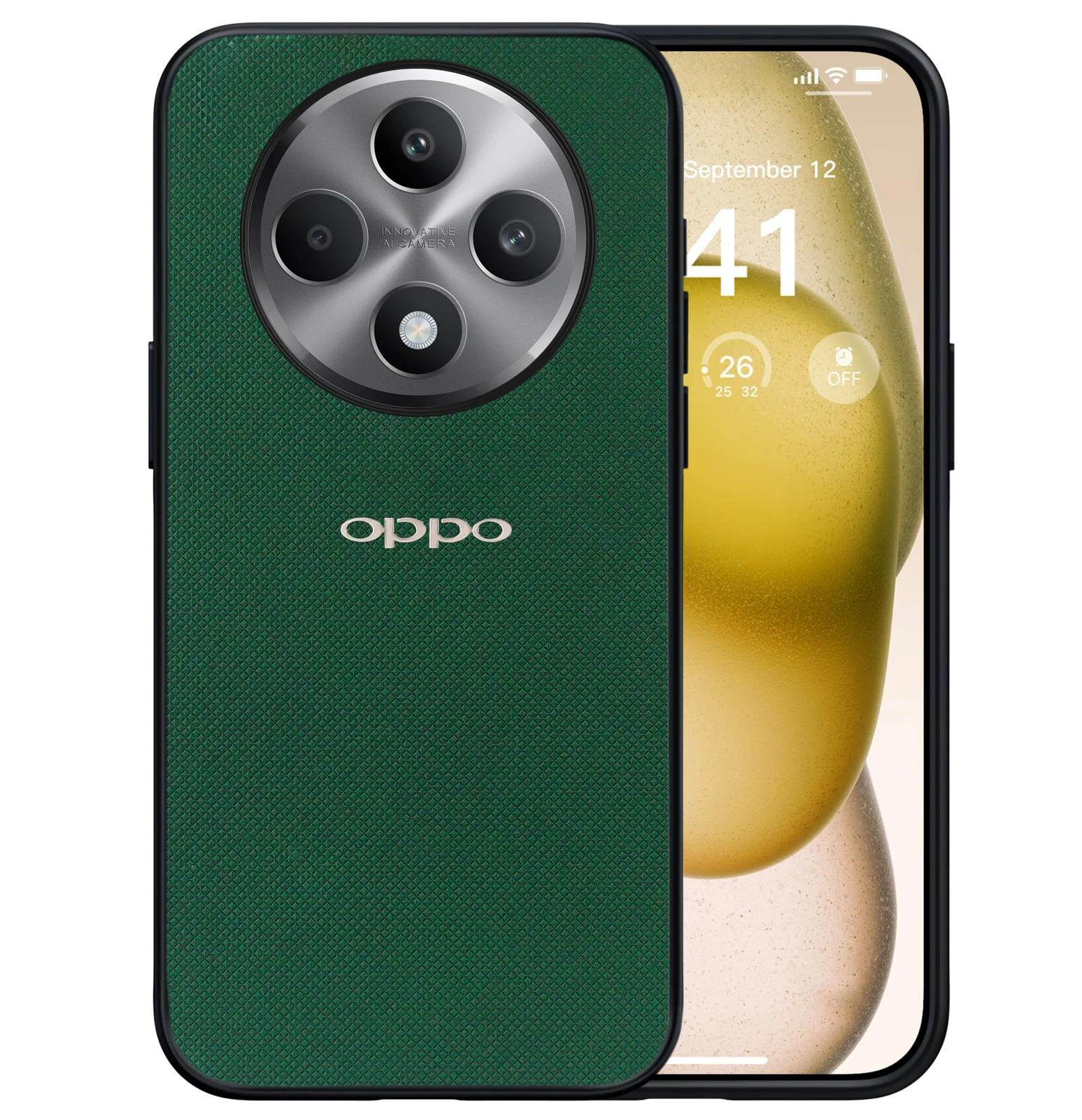 Dl3 Mobilak Compatible with OPPO Reno 12F / OPPO Reno12 F 4G/5G Case Dual Layer Heavy Duty Cell Phone Protective Cover Shockproof Rugged with Non-Slip Textured - Black