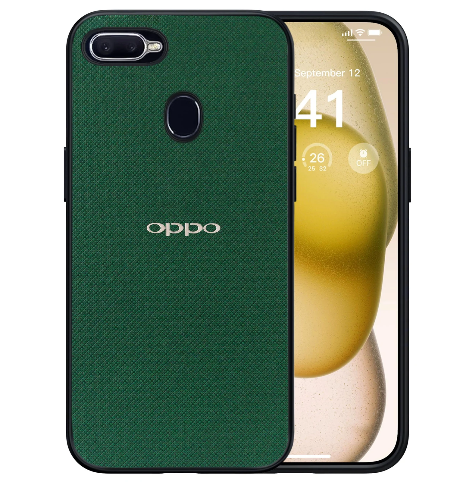 Dl3 Mobilak Compatible with OPPO F9 / F9 Pro / A5 / A5S / A12 / A7 Case Dual Layer Heavy Duty Cell Phone Protective Cover Shockproof Rugged with Non-Slip Textured - Black