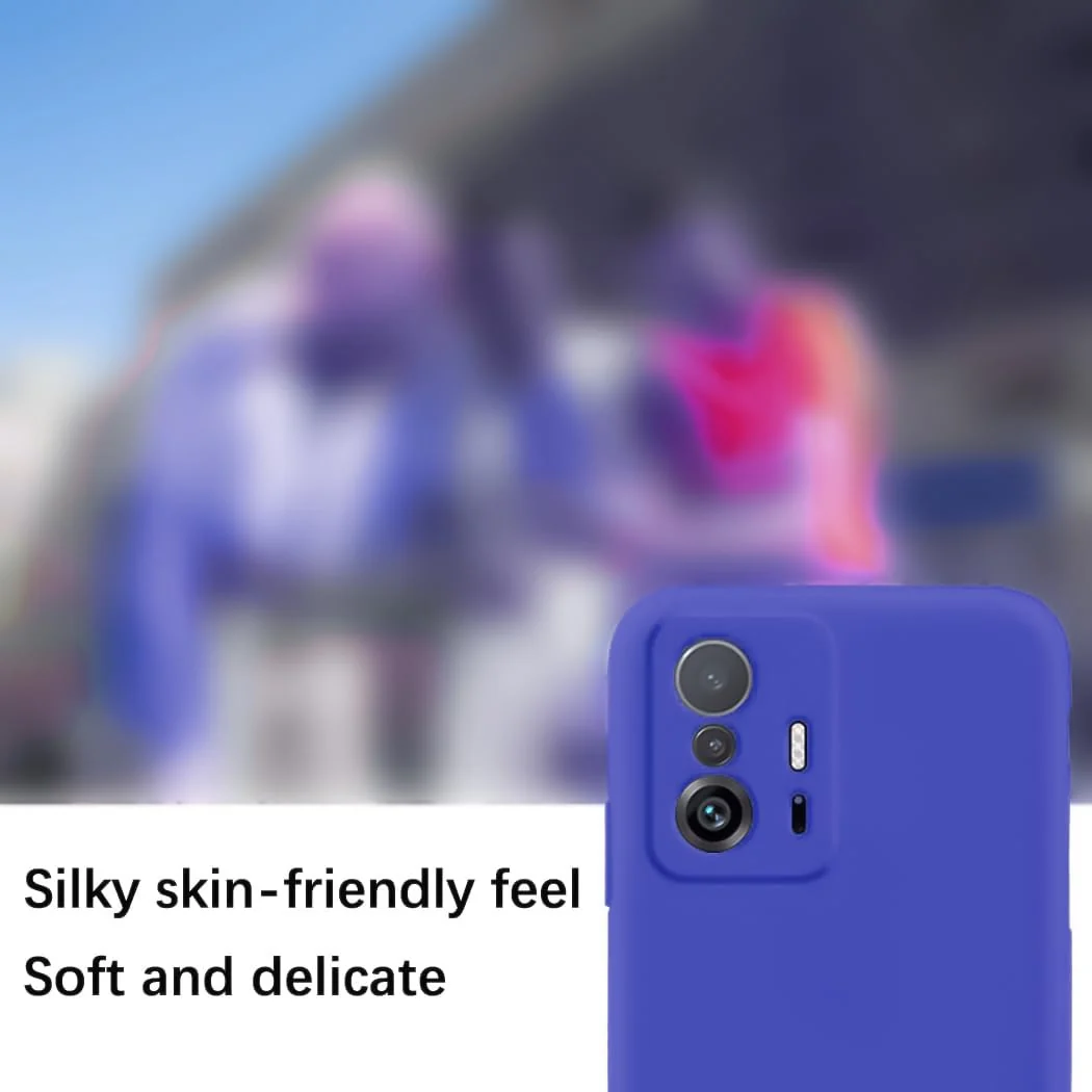 DL3 Mobilak Soft Silicone Protective Case for Xiaomi 11T / Xiaomi 11 T Pro with Microfiber Lining and Shockproof Design - Light Blue
