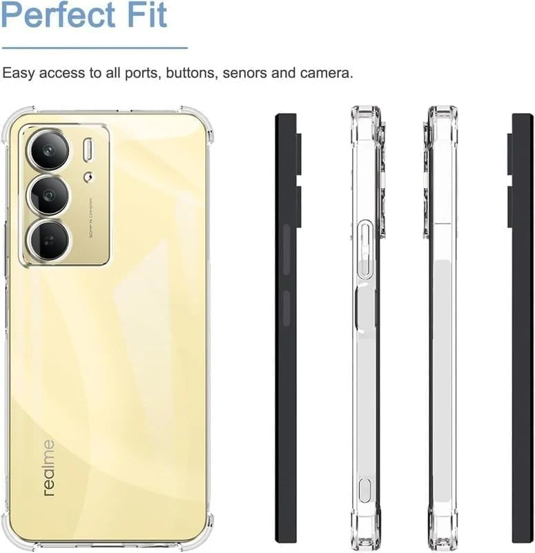 DL3 Mobilak Case Compatible with realme C75, Cover Silicone TPU Gorilla Anti-shock Protector Camera Shockproof Corners - Clear