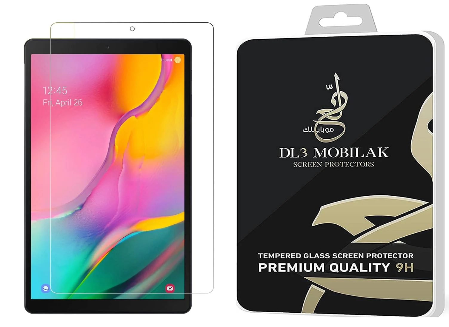 DL3 Mobilak Screen Protector For Samsung Galaxy Tab A 2019 10.1 Inch (SM-T510 SM-T515) Tempered Glass Film [HD Crystal ] [Easy Installation] [Scratch Resistant] [9H Hardness] - Clear