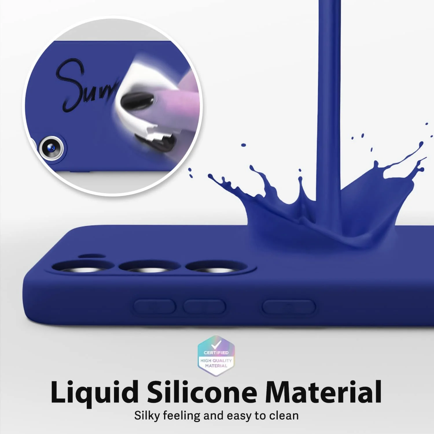 DL3 Mobilak Liquid Silicone Case for Samsung Galaxy Note 10, Shock-absorbing protection, Scratch-resistant surface, Soft microfiber lining - Pepsi