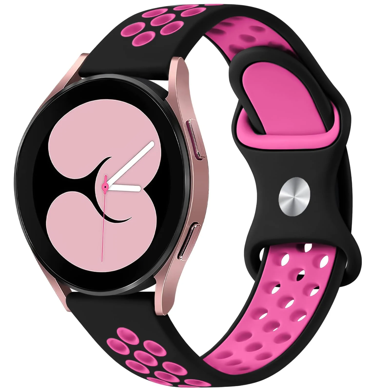 DL3 Mobilak Silicone Sport Bands 22MM Strap For Samsung galaxy watch3 45mm /galaxy 46mm/Gear S3/Huawei watch GT3 46MM/GT2E/GT2 Pro/GT GT2 46MM/Honor Magic Watch2 46mm/Amazfit GTR 4,3 ( & Fuchsia) - Black & Fuchsia