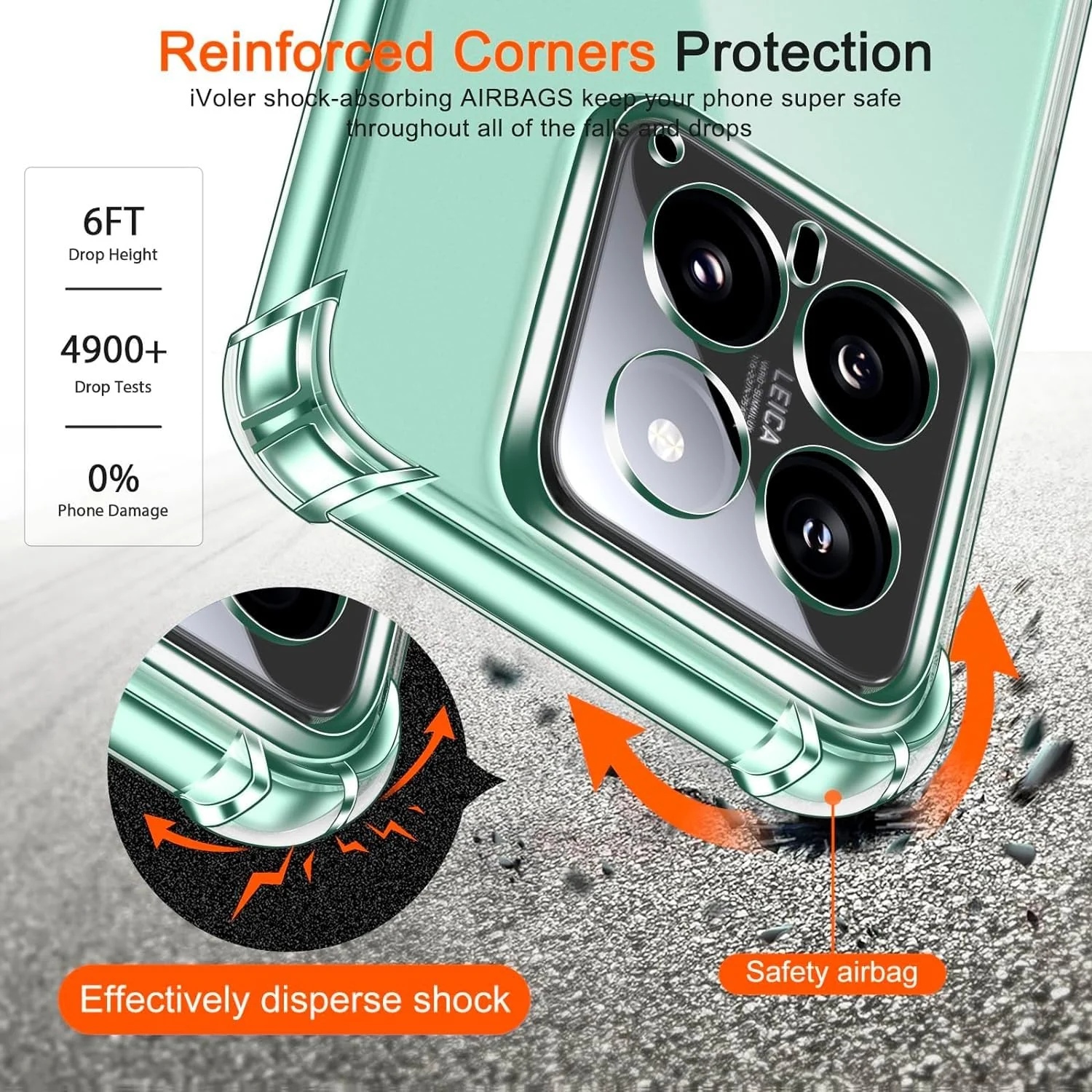 DL3 Mobilak Clear TPU Protective Case for Xiaomi 14 with Camera Protection and Shockproof Design - Clear
