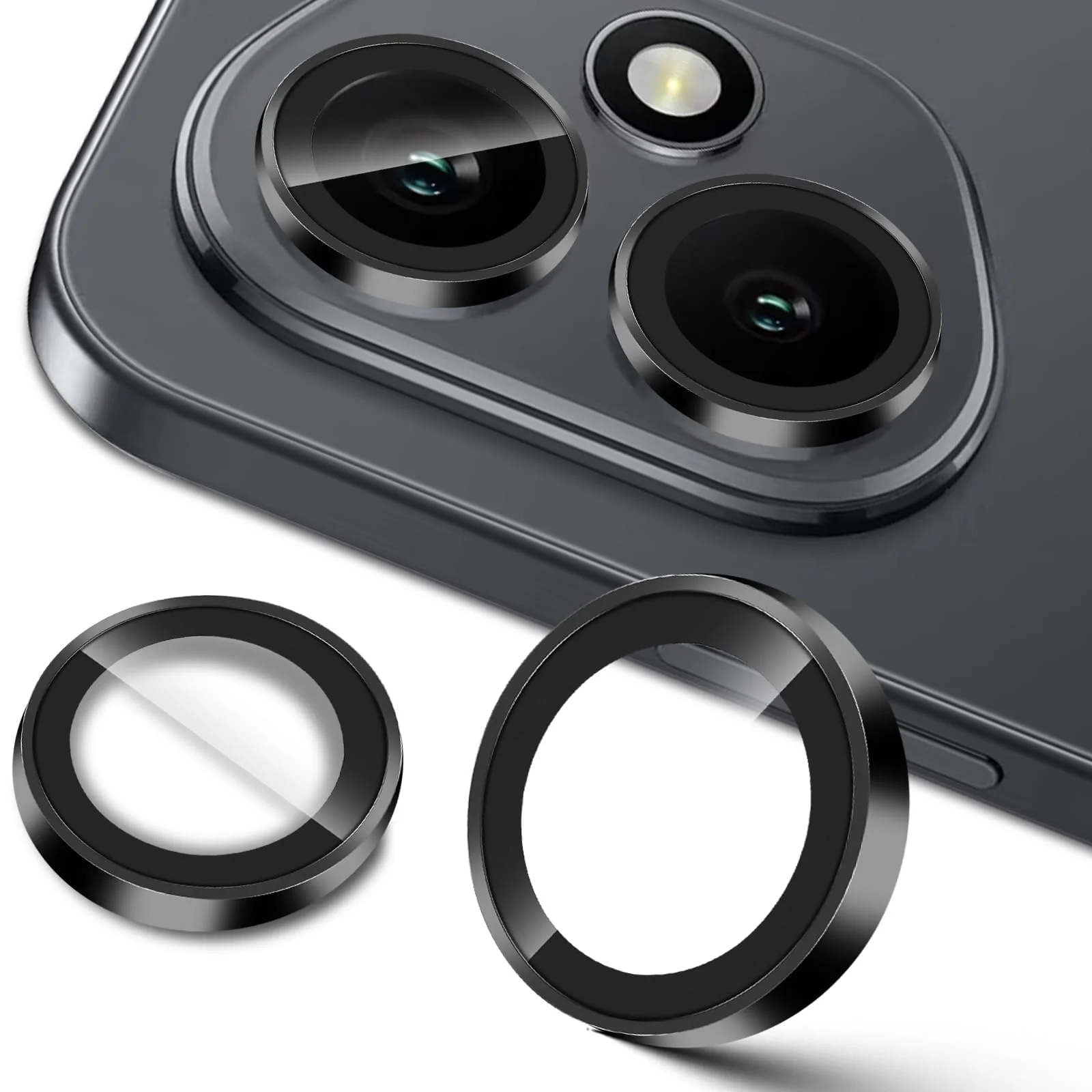 DL3 Mobilak Camera Lens Protector for Honor 400 5G Accessories, 9H Tempered Glass Metal Individual Ring Camera Cover Screen Protector, Case Friendly, Anti Scratch