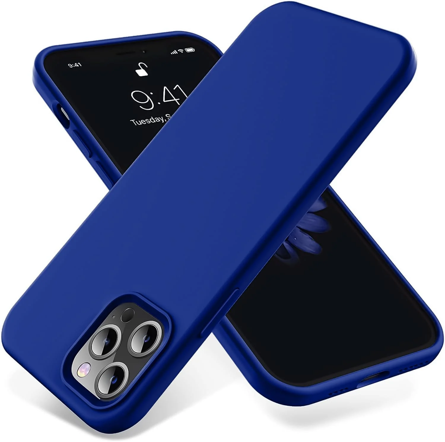 DL3 Mobilak Liquid Silicone Case for iPhone 14 Pro (6.1 Inch), Shock-absorbing protection, Scratch-resistant surface, Soft microfiber lining - Pepsi