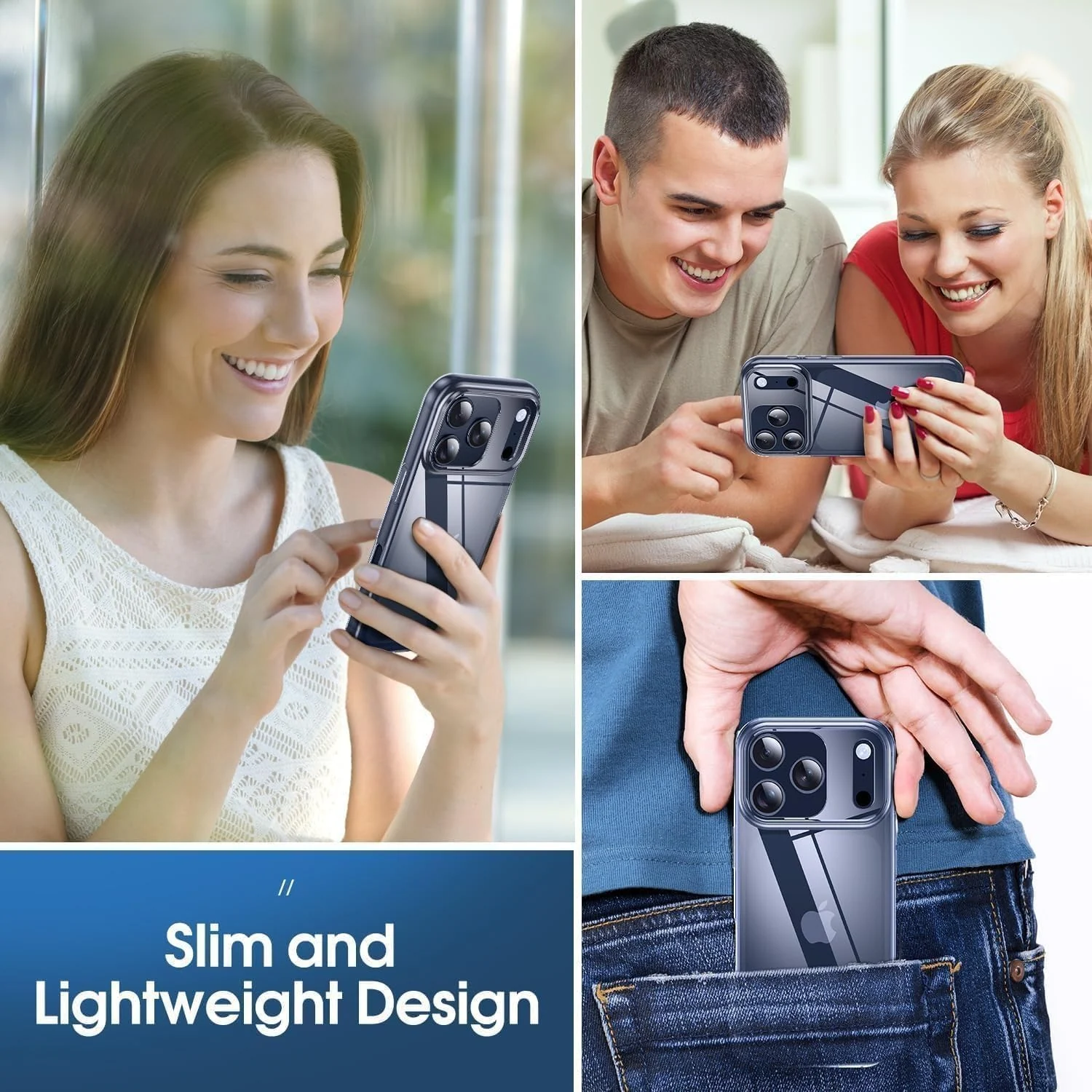 DL3 Mobilak Clear TPU Protective Case for iPhone with Camera Protection and Shockproof Design - Clear