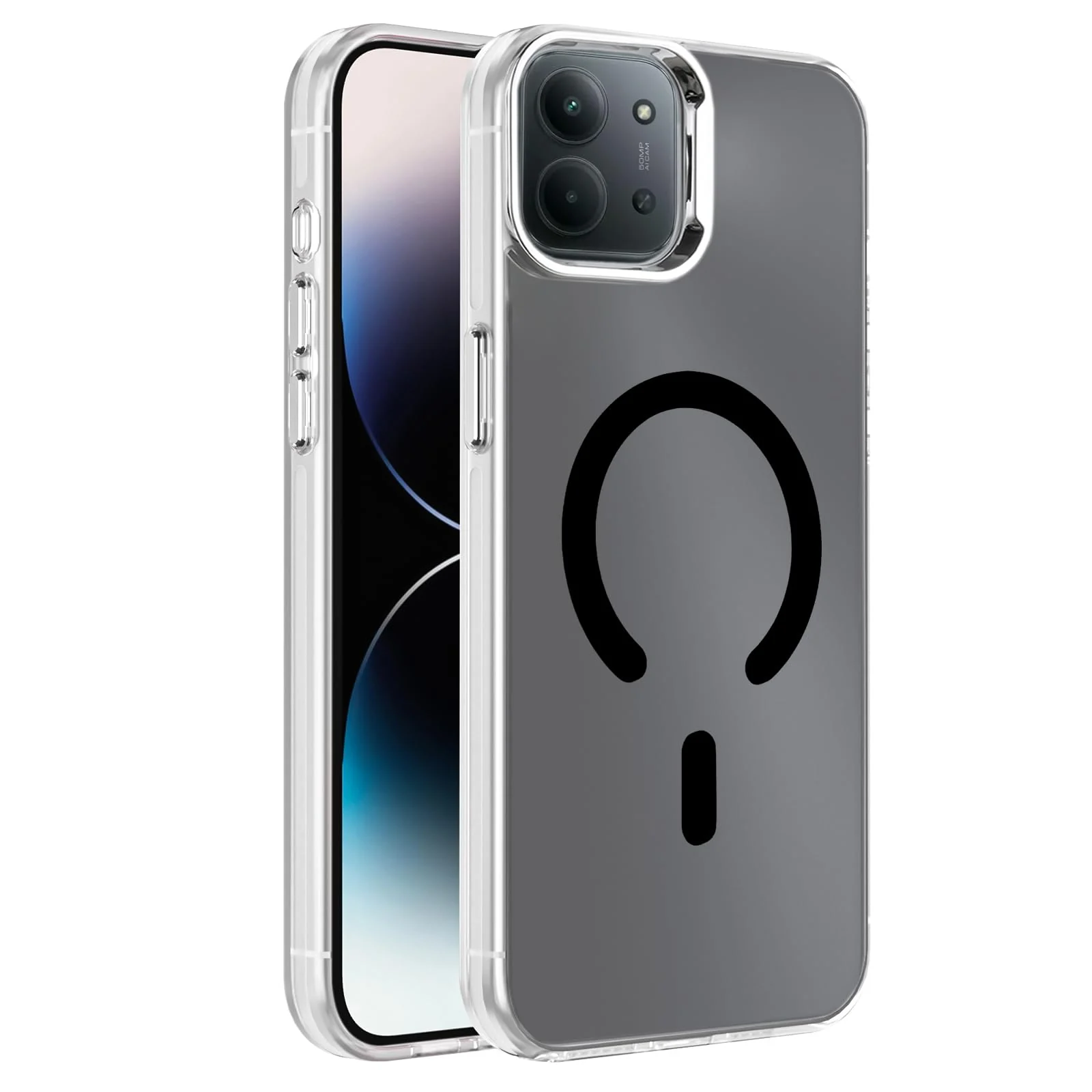 DL3 Mobilak Case for Xiaomi Redmi 15C 4G/5G Crystal Clear [Not Compatible with MagSafe] Soft TPU Gel Case Flexible Silicone Anti-Scratch Transparent TPU Cover - Black