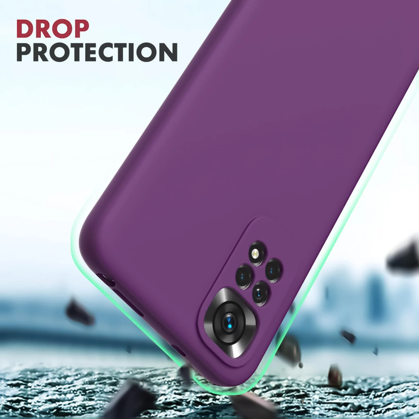 DL3 Mobilak Liquid Silicone Protective Case with Soft Microfiber Lining with Full Camera Protection for Xiaomi Redmi Note 12 Pro 4G / Redmi Note 11 Pro 4G&5G - Violet