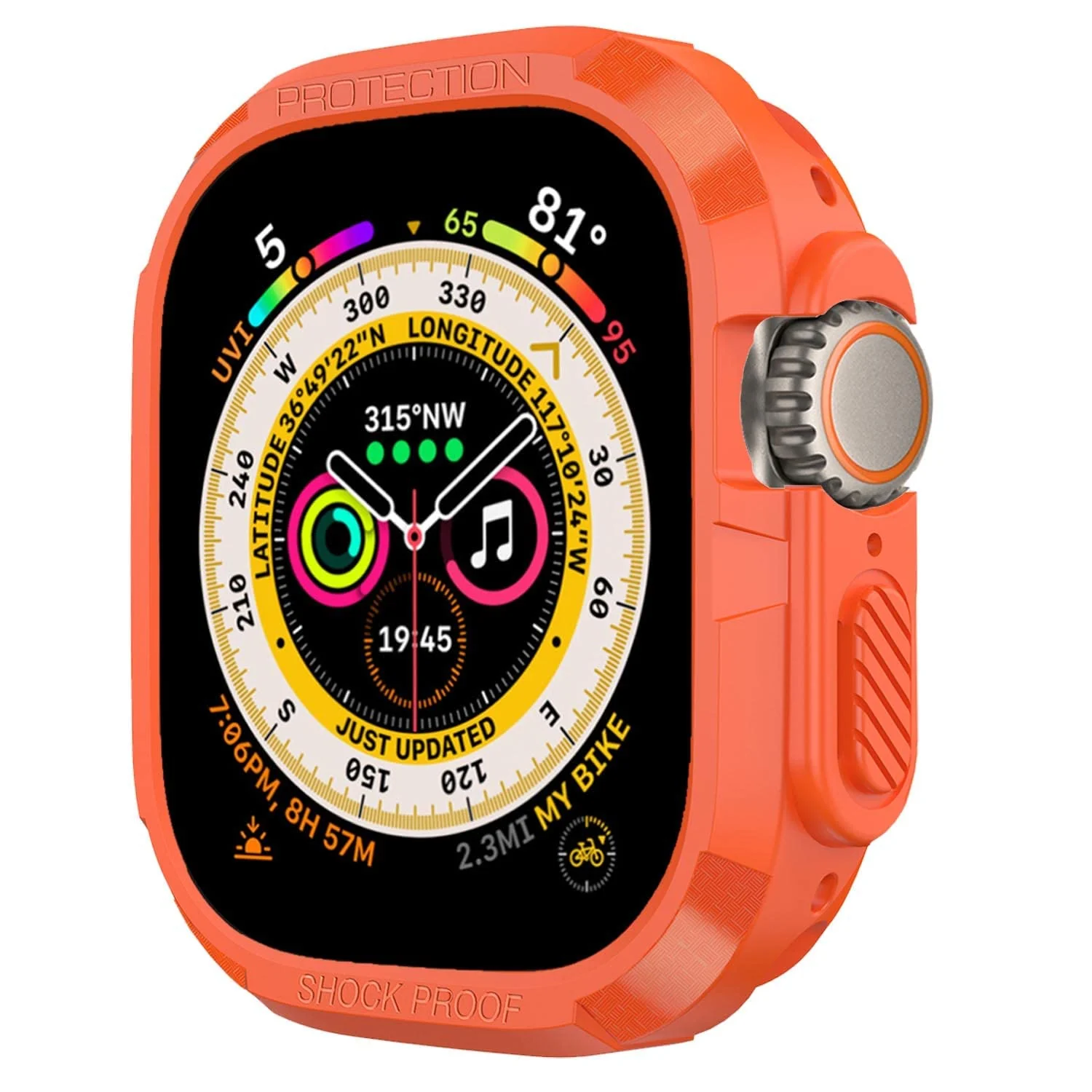 DL3 Mobilak Compatible for Apple Watch Ultra 49mm Rugged Case All Around Shockproof TPU Protective Cover Bumper Lightweight and Shock Absorbent for Apple Watch Ultra 49mm - Orange
