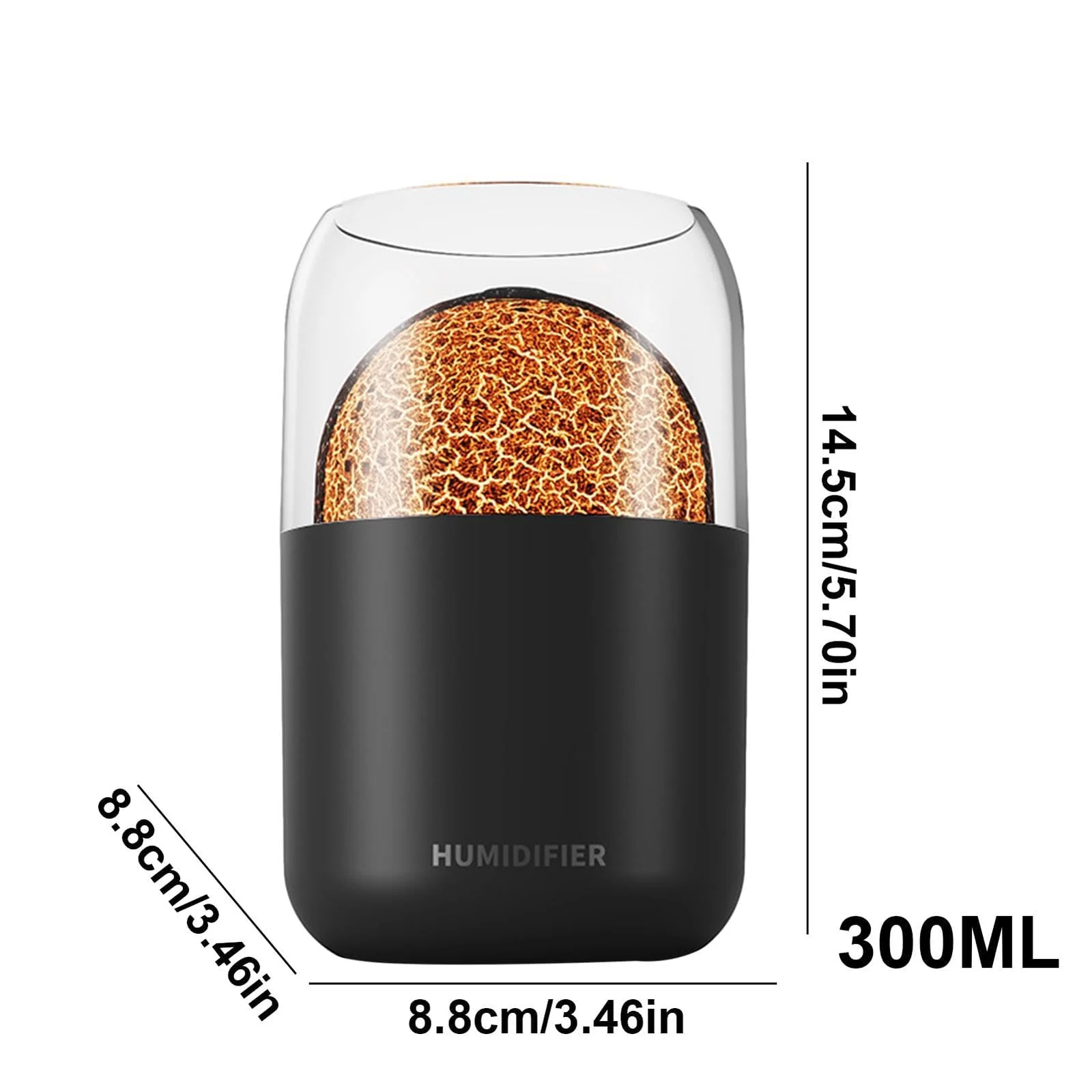MOBIGON Volcano Mist 300 ml Aroma Diffuser and Humidifier, Black - A-Black
