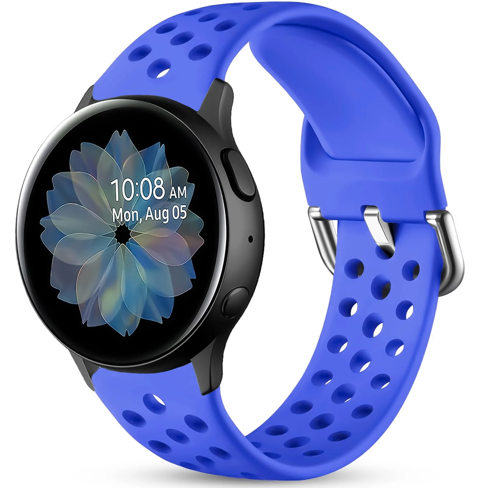 DL3 Mobilak Silicone Sport Band 20MM Strap For Samsung Galaxy Watch 7 6 5 4 40mm 44mm/5 Pro 45mm/S2 classic/active 2 40mm 44mm/Amazfi GTS 2/2e/GTS 3/3 Pro/GTS 4/GTS 2 Mini/3 Mini/4 Mini/Bip3/Bip 3 Pro - Blue