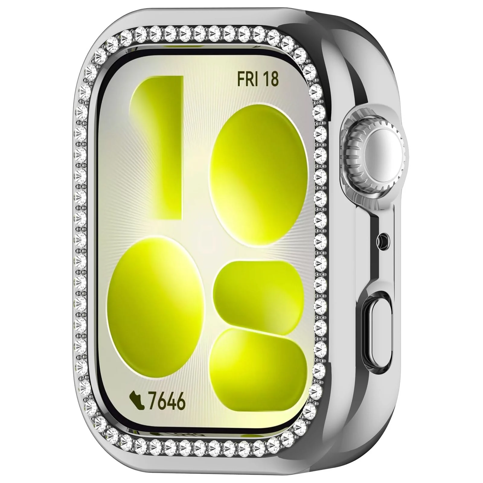 DL3 MOBILAK Crystal Bling Hard PC Watch Bumper for Huawei Watch Fit 5, Silver