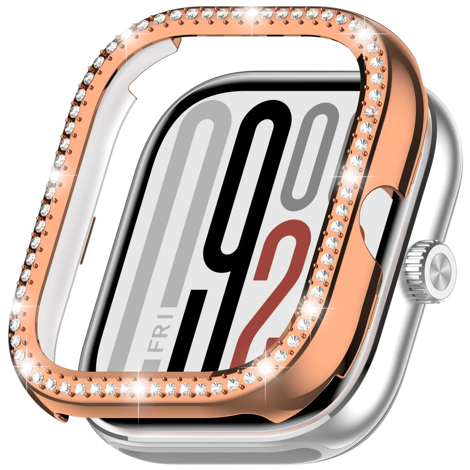 DL3 MOBILAK Bling Hard PC Watch Bumper Case for Xiaomi Redmi Watch 4 and Redmi Watch 5 - Rose Gold