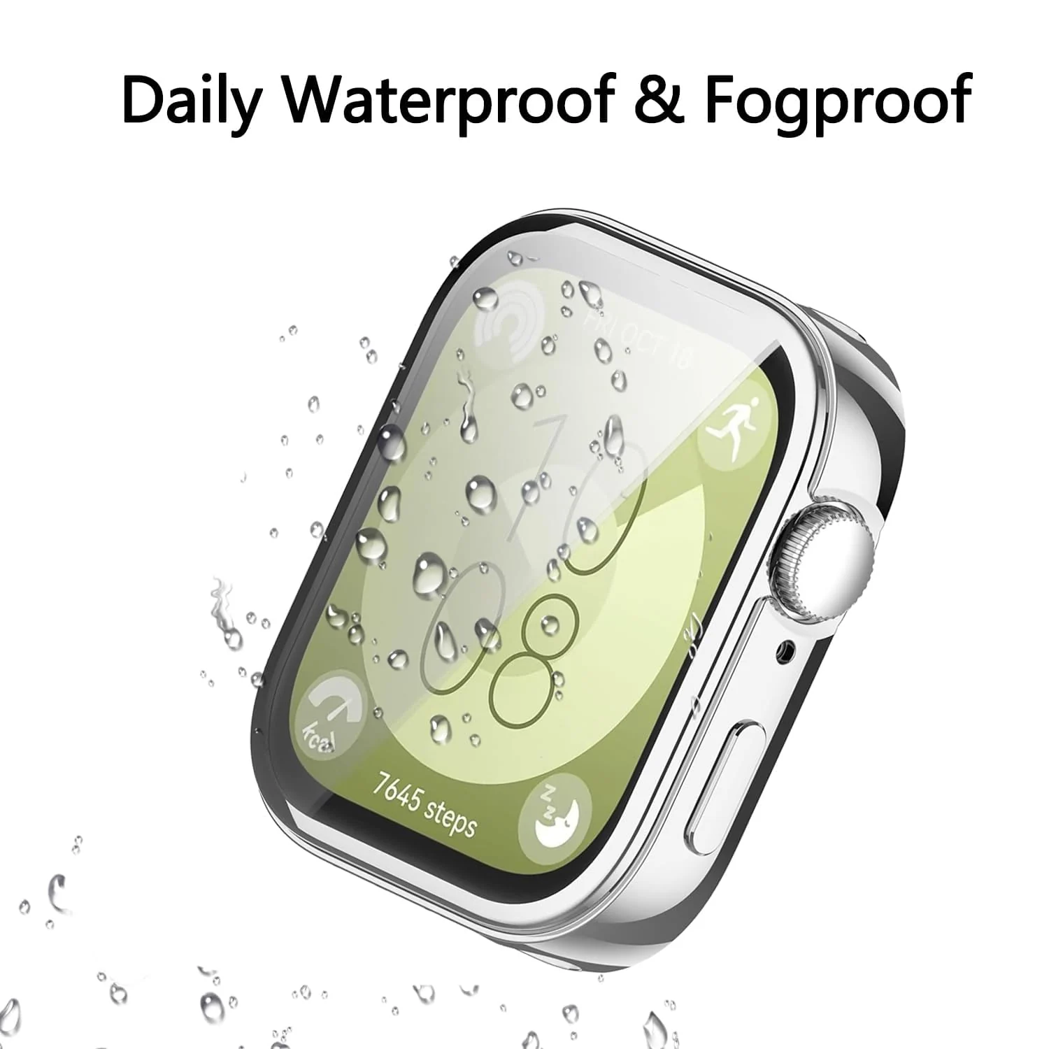 DL3 Mobilak Case Compatible with Huawei Watch Fit 3 Case All-Around with Built-in Screen Protector Watch Soft TPU Shockproof Cover Slim Guard Thin Bumper Shell Protector - Silver