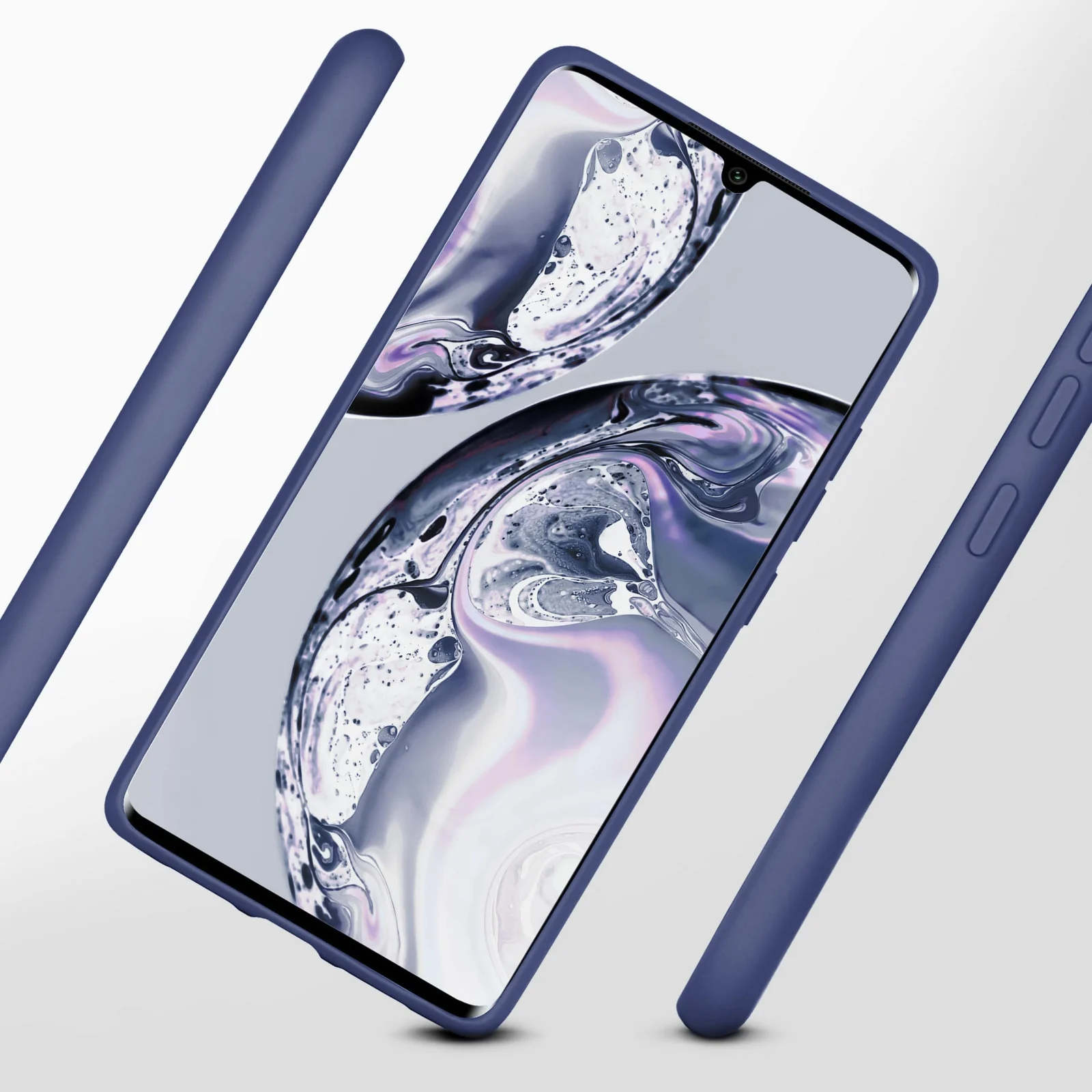 DL3 Mobilak Soft Silicone Protective Case for Xiaomi Mi Note 10 Lite with Microfiber Lining and Shockproof Design - Blue 1