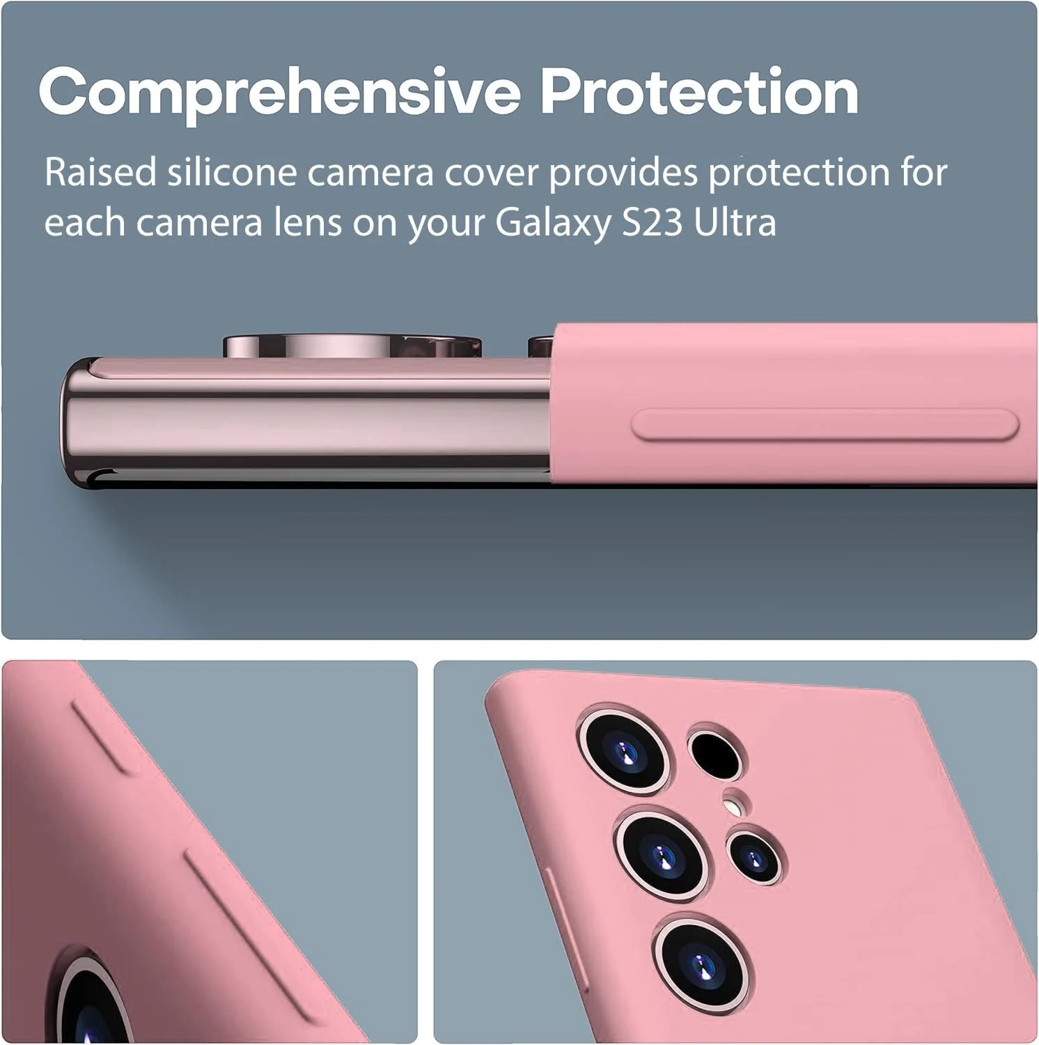 DL3 Mobilak Samsung Galaxy S24 Ultra Case, Soft Flexible Silicone Gel Rubber Bumper Cover, Full Body Shockproof Protective Phone Case - Pink