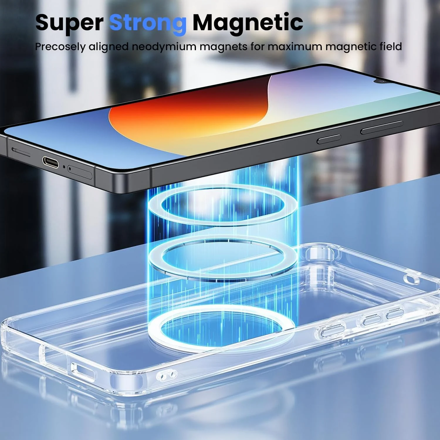 MOBIGON Slim Magnetic MagSafe-Compatible Phone Case for Xiaomi Redmi A7 Pro 4G, Clear