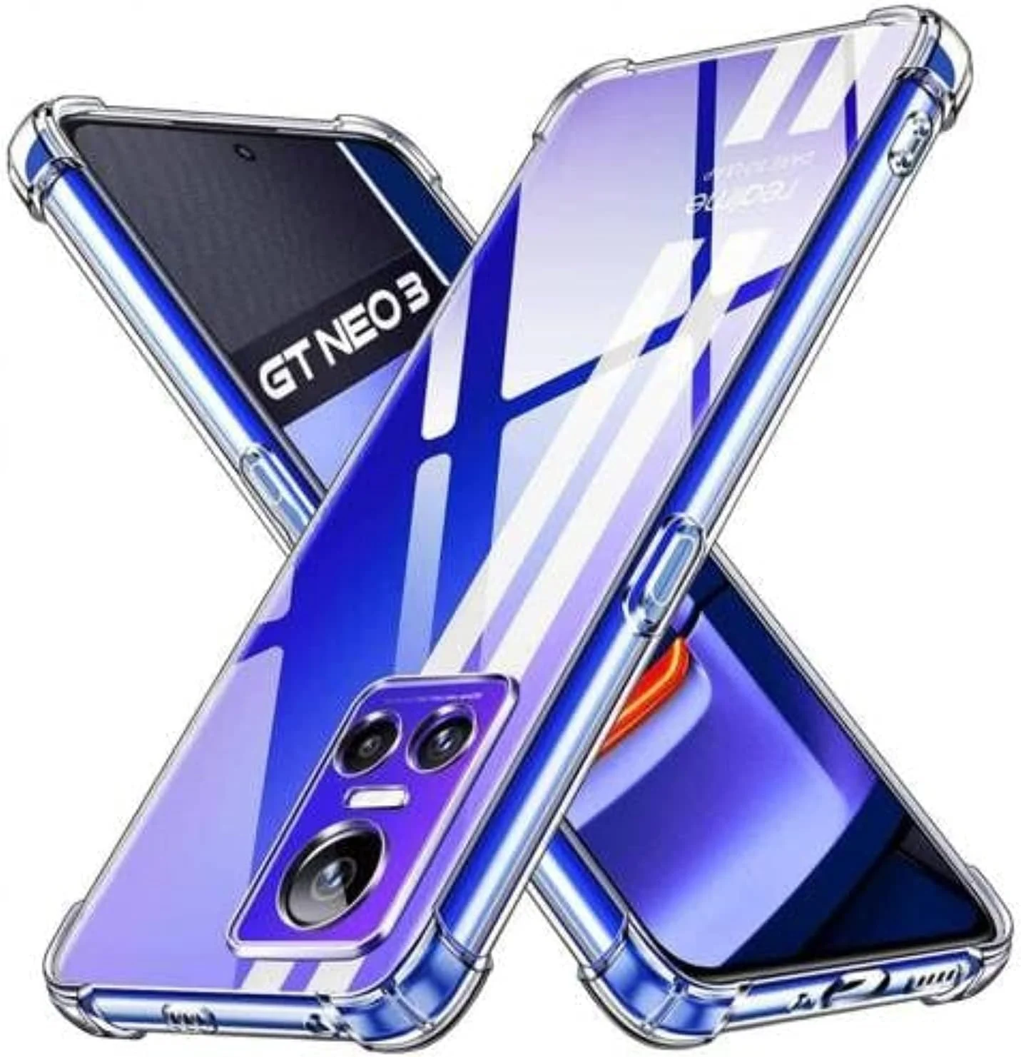 DL3 Mobilak Case Compatible with realme GT Neo 3, Cover Silicone TPU Gorilla Anti-shock Protector Camera Shockproof Corners - Clear