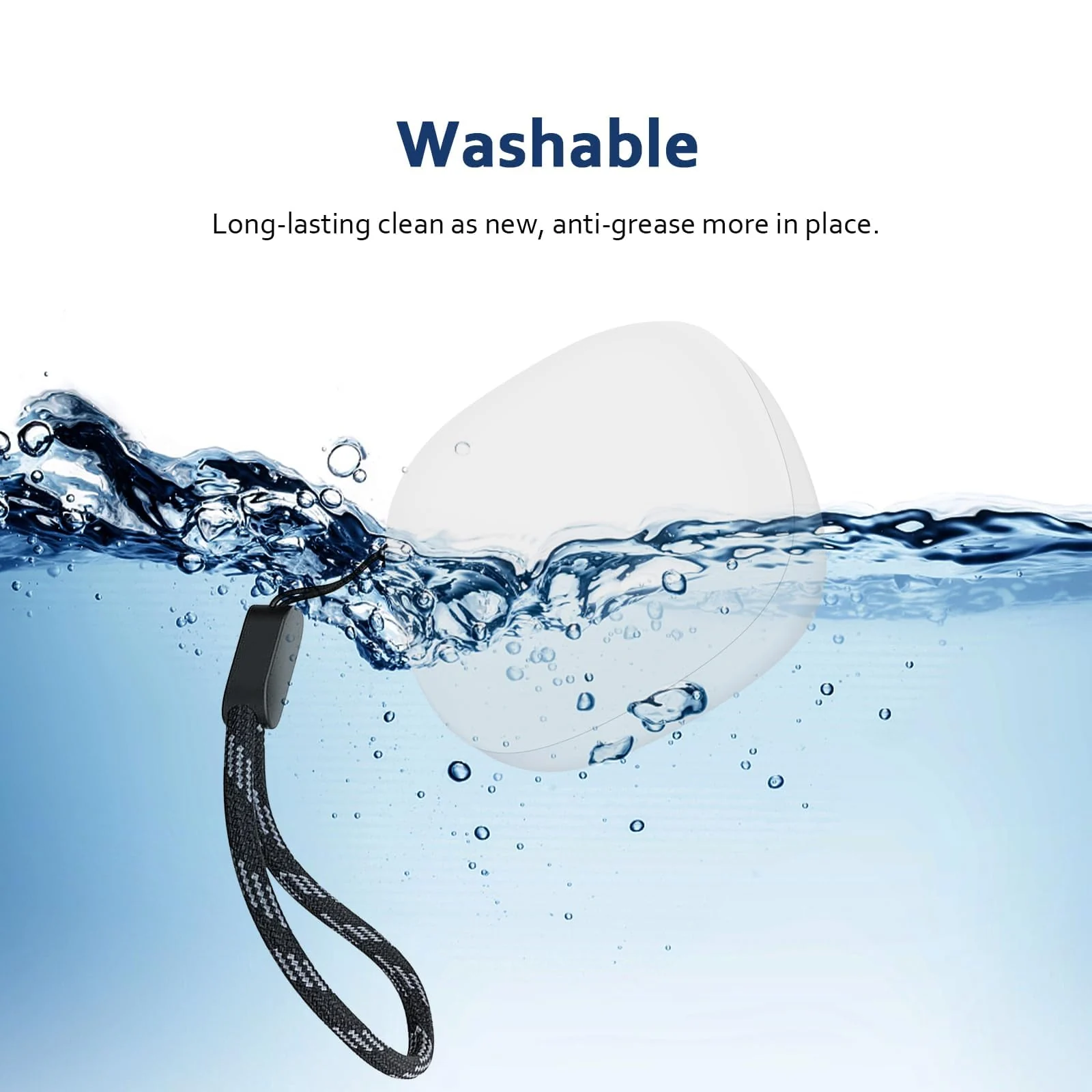 DL3 Mobilak Silicone Cover Case Compatible with Anker Soundcore R50i, Anker Soundcore P20i Portable Protective Case Cover With Keychain - White