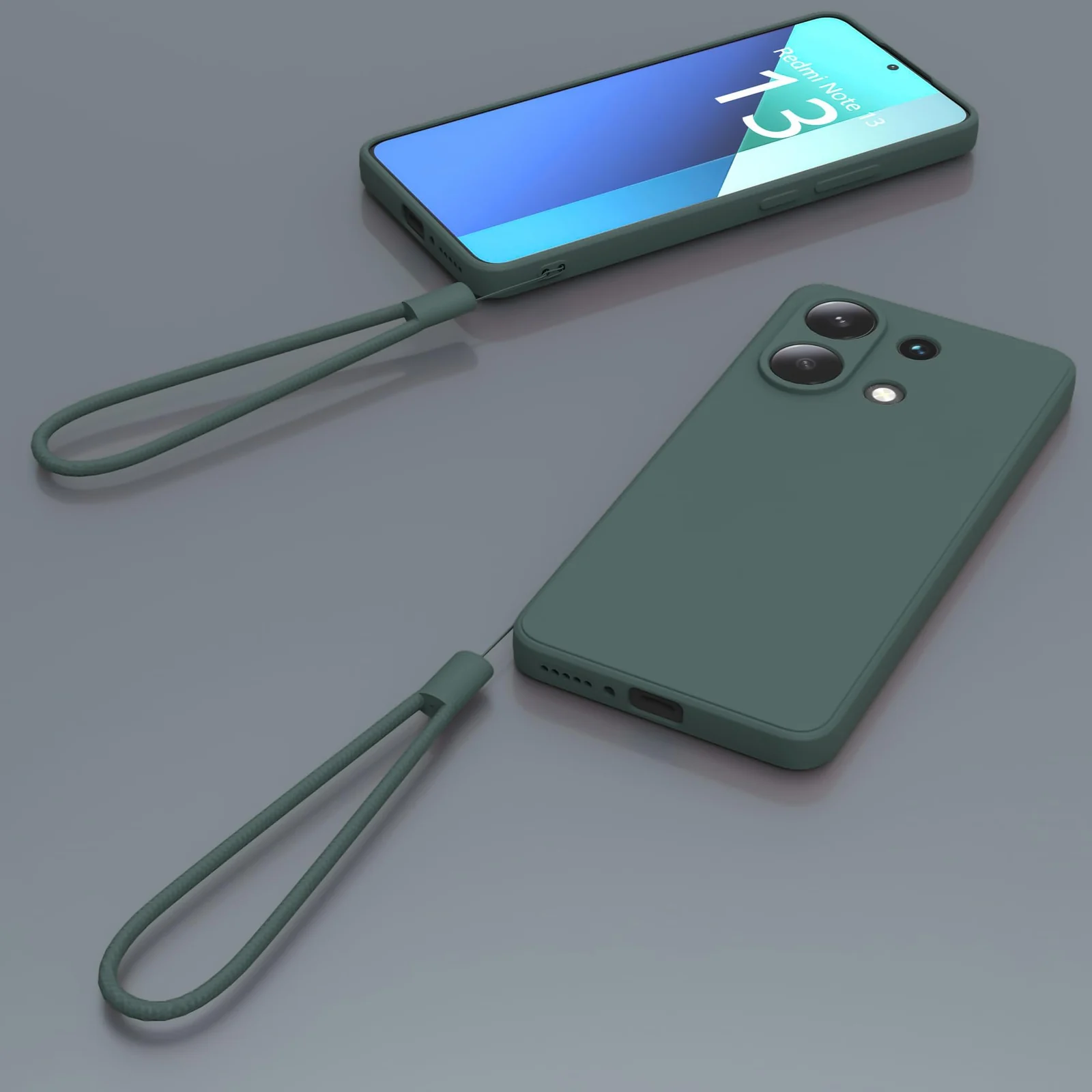 DL3 Mobilak Liquid Silicone Case for Xiaomi Redmi Note 13 4G, Shock-absorbing protection, Scratch-resistant surface, Soft microfiber lining - Green