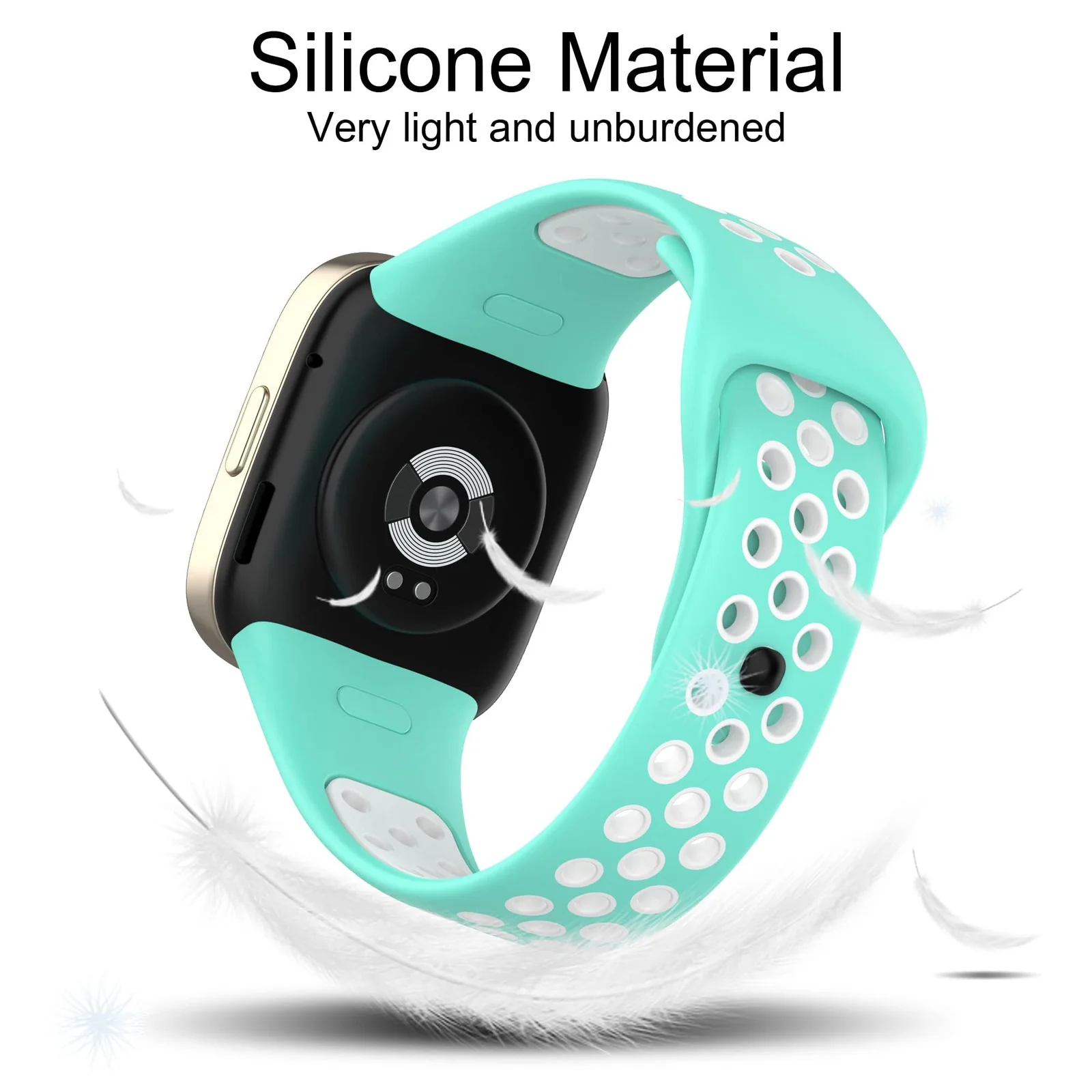 DL3 Mobilak Strap For Xiaomi Redmi Watch 3 (Not for Redmi Watch 3 Lite/Active), [Breathable] Soft Silicone Strap, Two Tone Band, Silicone Replacement Strap - Black