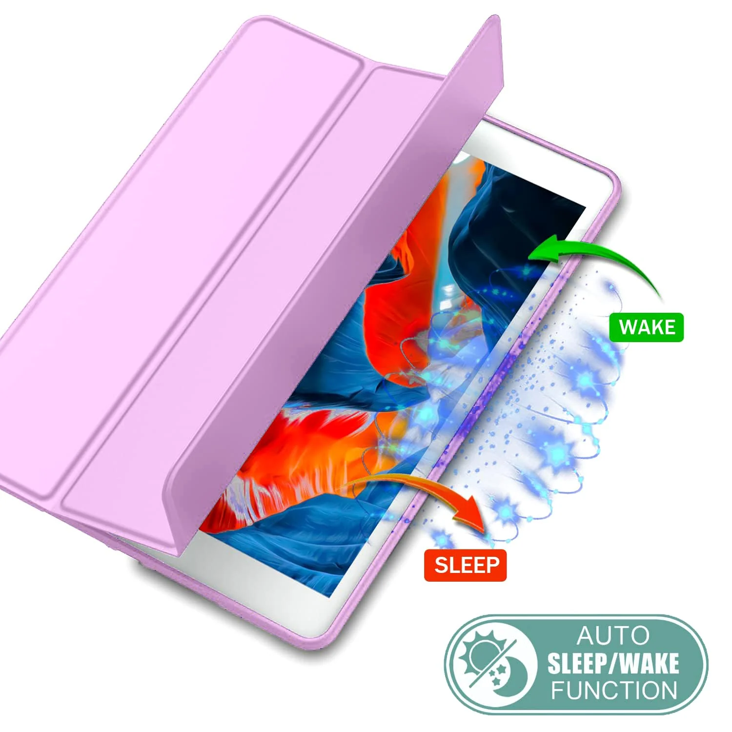 DL3 Mobilak iPad 9th/ 8th/ 7th Generation, Case for iPad 10.2-Inch 2021/2020/ 2019 with Pencil Holder, iPad 7th Gen 2019 Case with Soft Silicone Back, Auto Wake/Sleep Cover - Pastel Violet