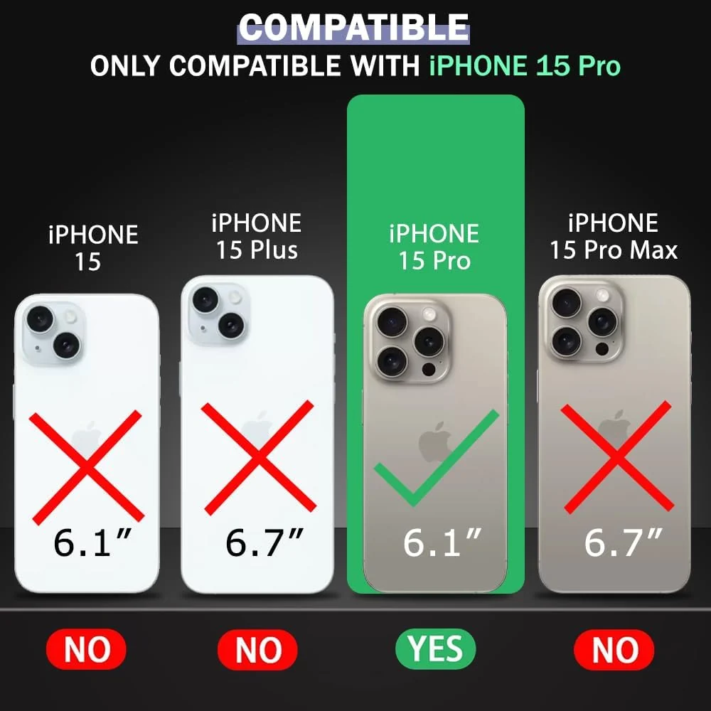 DL3 Mobilak Clear TPU Case for iPhone 15 pro, Camera protection, Shock-absorbing protection, Non-slip grip - Clear