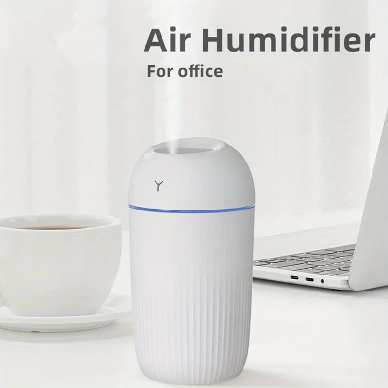 Mobigon Wood Cool Mist Ultrasonic Humidifier for Room Moisture, Aroma Diffuser for Home, 400ml Essential Oil Diffuser with 7 Colorful Night Light, Auto Shut-Off, Home, Office - White