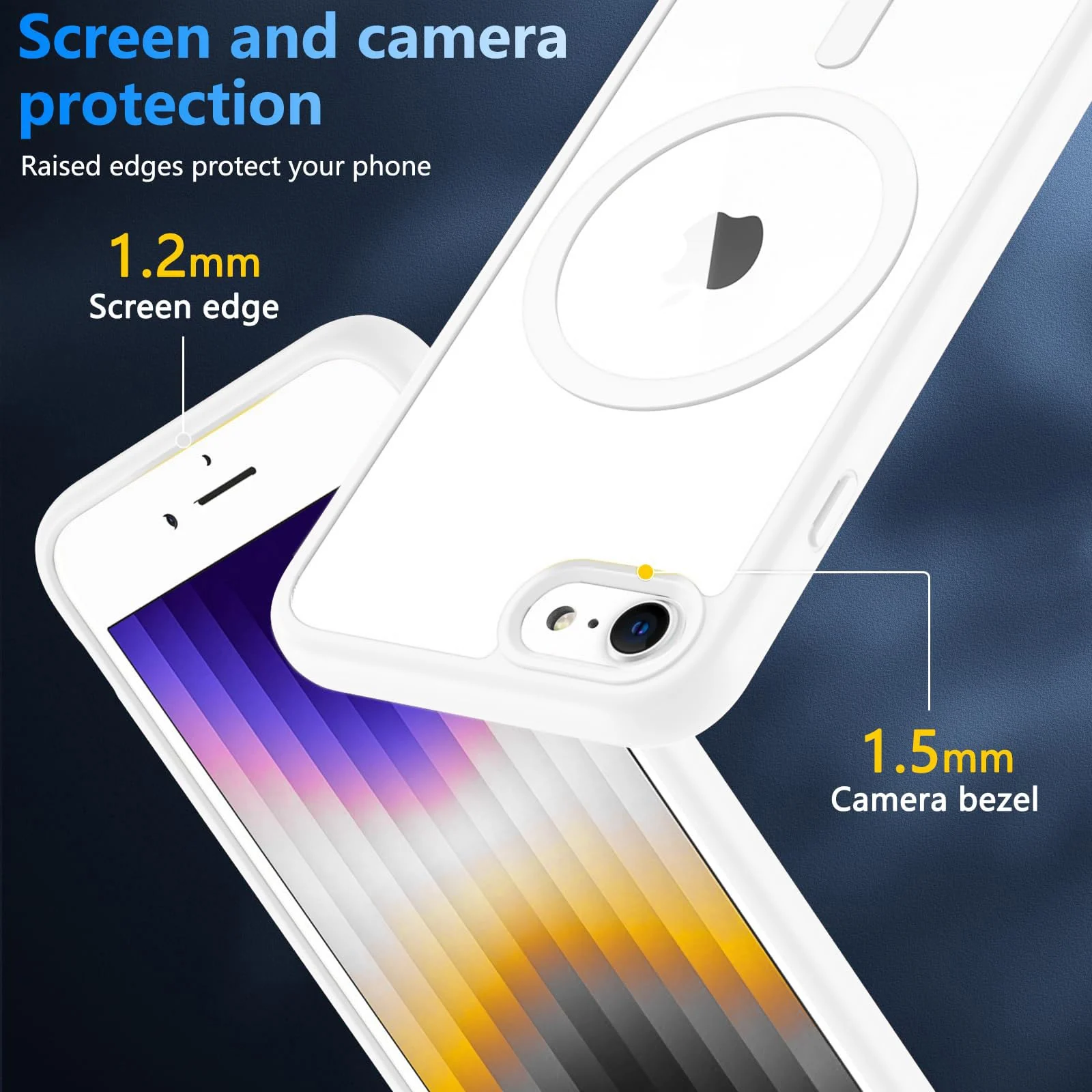 DL3 Mobilak Clear TPU Case for iPhone 7 Plus / iPhone 8 Plus, Compatible with MagSafe accessories, Camera protection, Shock-absorbing protection - White