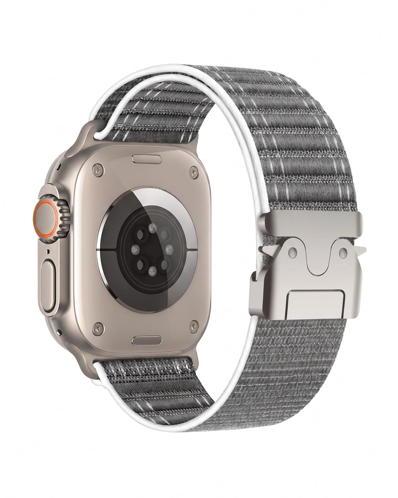 DL3 Mobilak Stretchy Nylon Strap for Apple Watch Ultra 3 2 1 Strap 49mm 46mm 45mm 44mm 42mm iWatch Straps for Men Women, Parachute Clasp Elastic Sport Band for Apple Watch Series 11 10 9 8 7 6 5 4 3 SE/2 - Gray