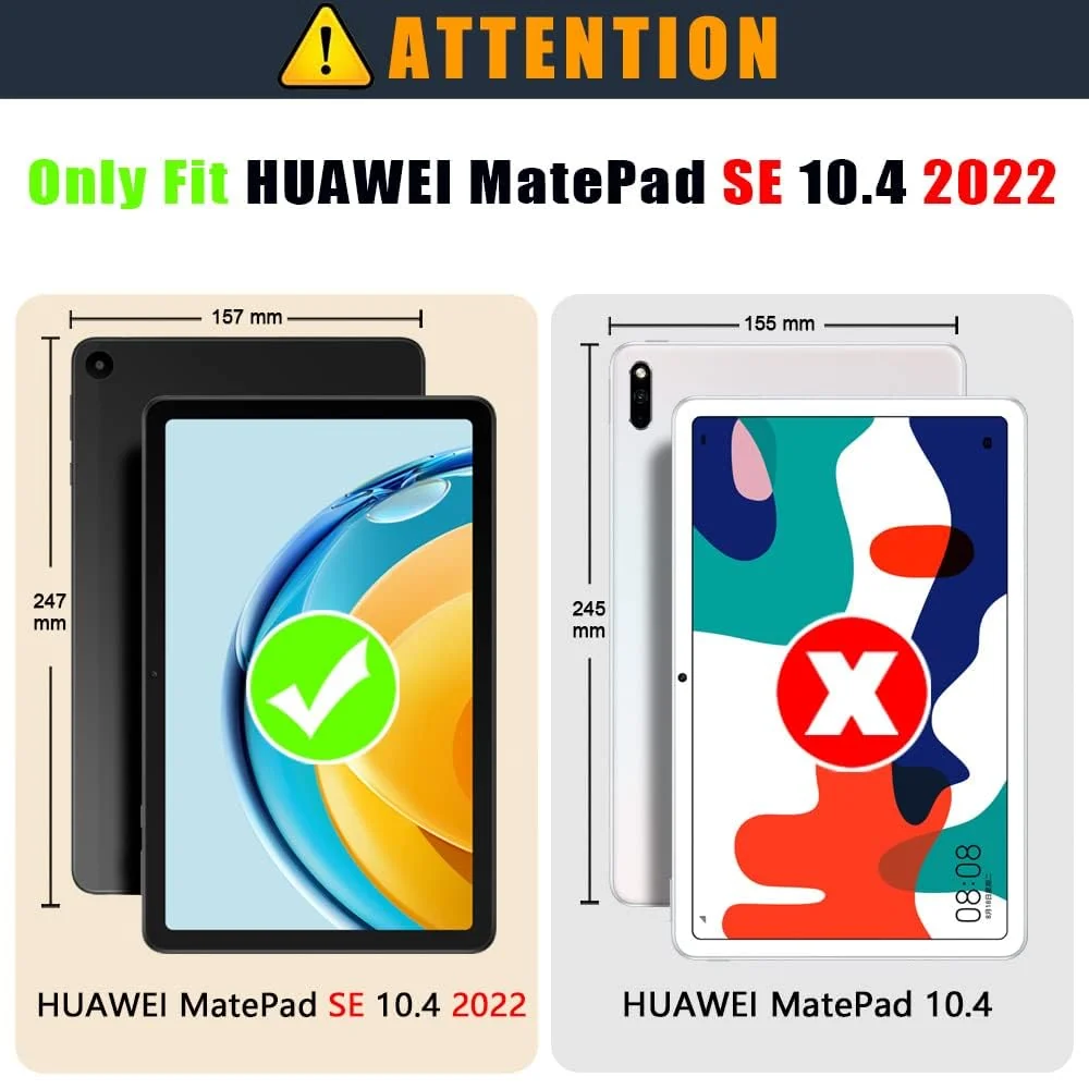 DL3 Mobilak Transparent Stand Case for Huawei Matepad SE 10.4-Inch Tablet 2022 Shockproof, Thin Slim Lightweight Anti-Yellowing Bumper, Kickstand Cover, with Pencil Holder - Clear