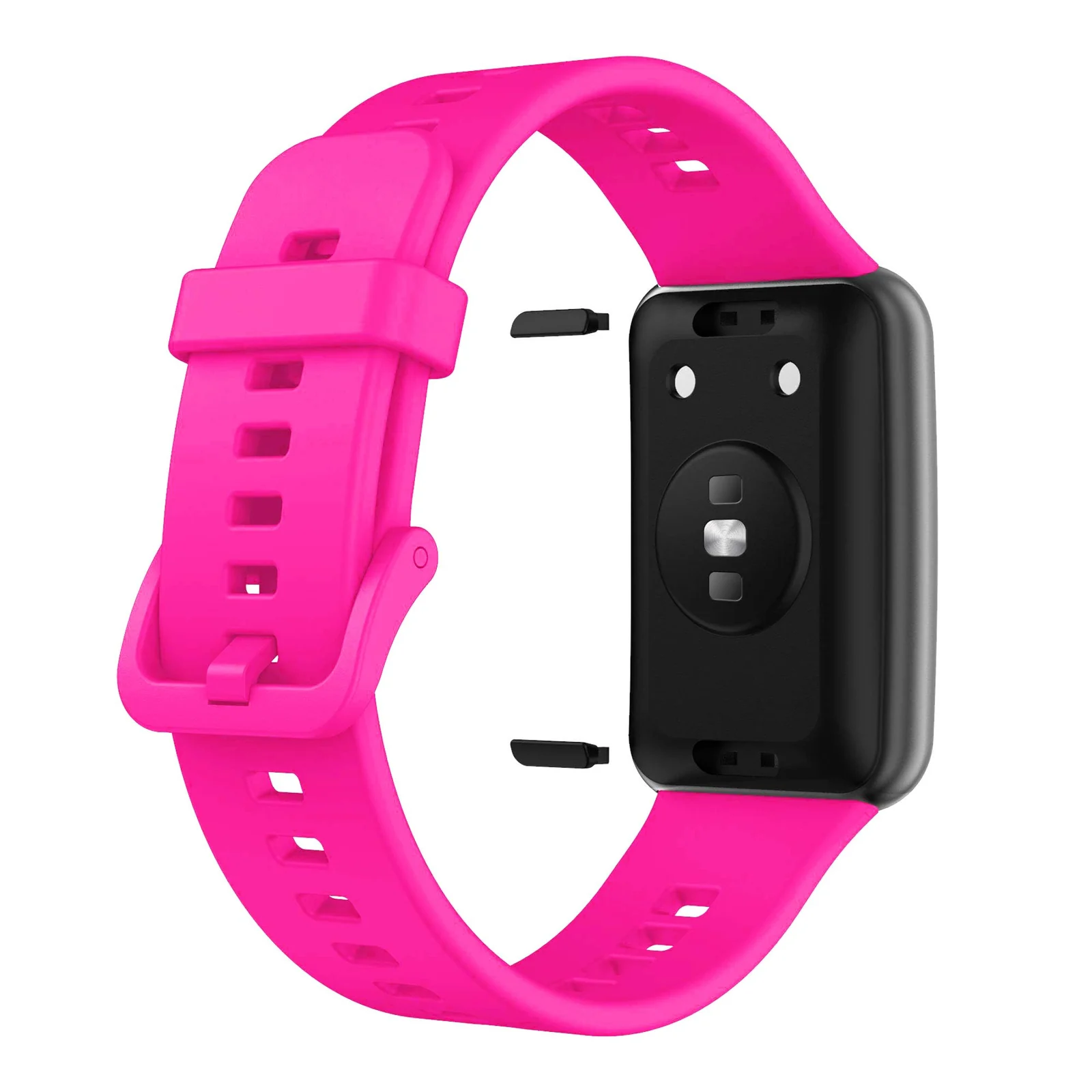 DL3 Mobilak Silicone Strap for Huawei Watch Fit, Soft Band Ultra-Light Waterproof Durable Adjustable Replacement Wristband - Hot Pink