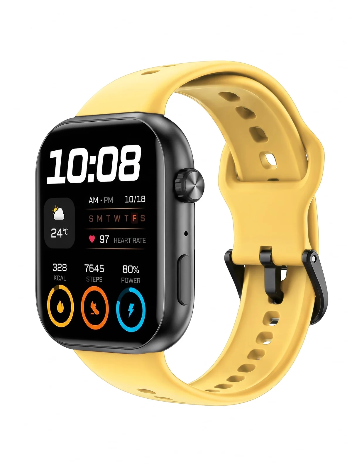 DL3 Mobilak Silicone Bracelet for HONOR Choice Watch 2i Strap, Soft Silicone Sport Replacement Strap for Women/Men, Adjustable Waterproof Sports Band for HONOR Choice Watch 2i - Yellow