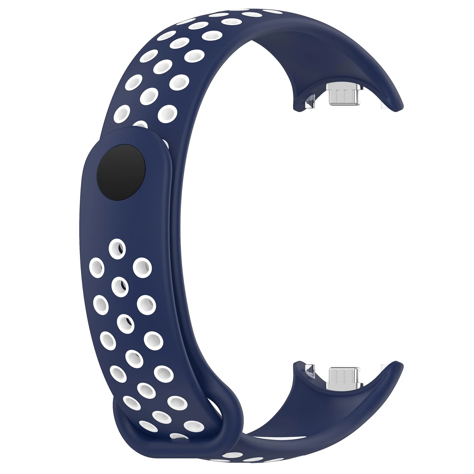 DL3 Mobilak Strap for Xiaomi Mi Band 9 / Mi Band 8, Breathable Sport Silicone Watch Band Strap, Replacement Bracelet Wristband Wrist Strap for Xiaomi Smart Band 9/Xiaomi Smart Band 8 Watch Accessories - Blue White