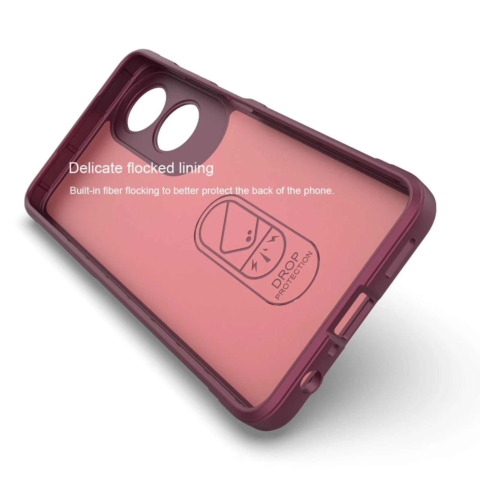 DL3 Mobilak Rugged Protective Case for OPPO A60 4G, Camera protection, Shock-absorbing protection, Non-slip grip - Wine Red