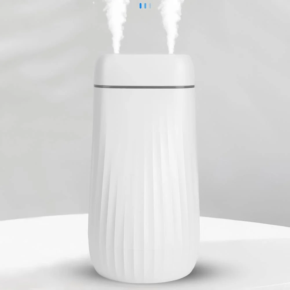 Mobigon Wood Cool Mist Ultrasonic Humidifier for Room Moisture, Aroma Diffuser for Home, 1000ml Essential Oil Diffuser with 7 Colorful Night Light, Auto Shut-Off, Home, Office - White