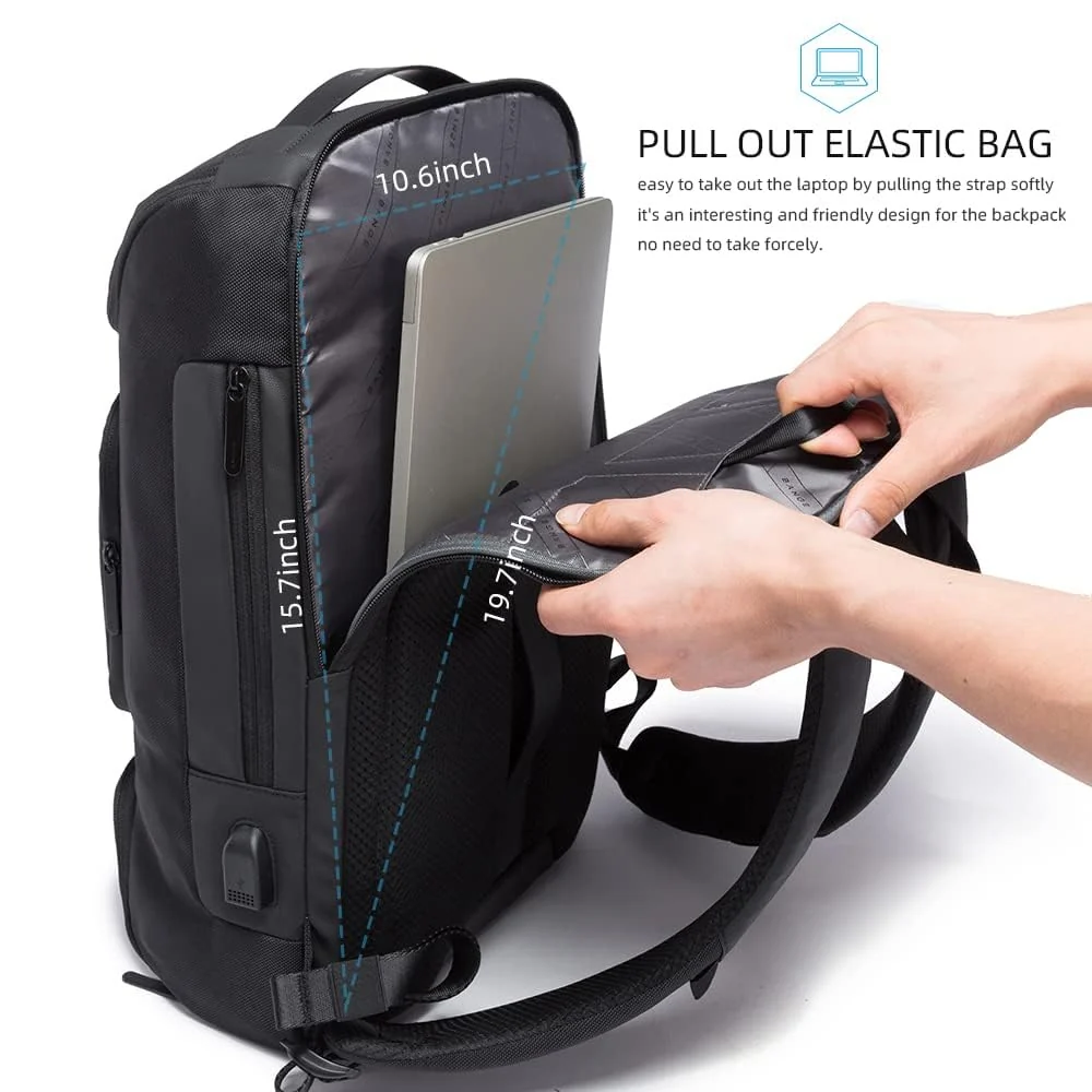 Mobigon Business Travelling Laptop Backpack, 17 Inch Laptop Bag Rucksack with USB Charging Port, Water-Resistant Bag Daypack for Work College Computer Men Women Backpack For MacBooks - Black