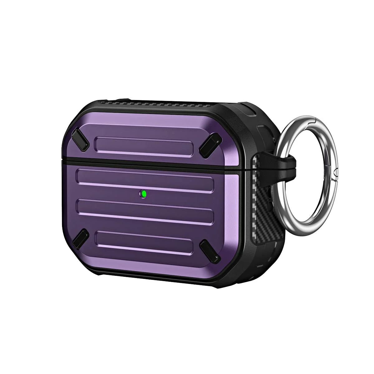 DL3 Mobilak Compatible with AirPods 3 Case, Hard Shell Shockproof Case TPU Protective Case Compatible with Apple AirPods 3 Wireless Charging with Carabiner Front LED Visible - Purple