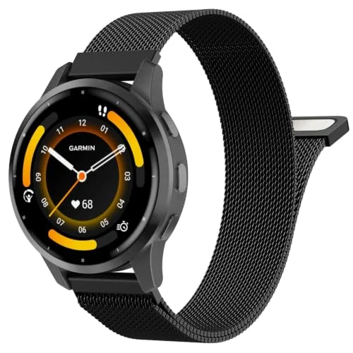 22MM Stainless Steel Magnetic Strap For Samsung Galaxy Watch 46MM/Watch 3 45MM/Gear S3/Huawei watch (GT7 GT6 GT5 GT4 GT3 GT2 46MM)/GT2E/GT 6 Pro/GT 7 Pro/Amazfit GTR 2/2e/3/4/3 Pro Metal Band (Black)